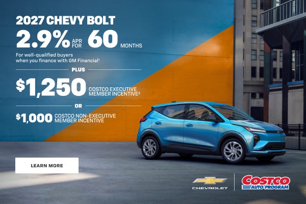 2027 Chevy Bolt. 2.9% APR for 60 months for well-qualified buyers when you finance with GM Financ...